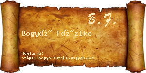 Bogyó Füzike névjegykártya